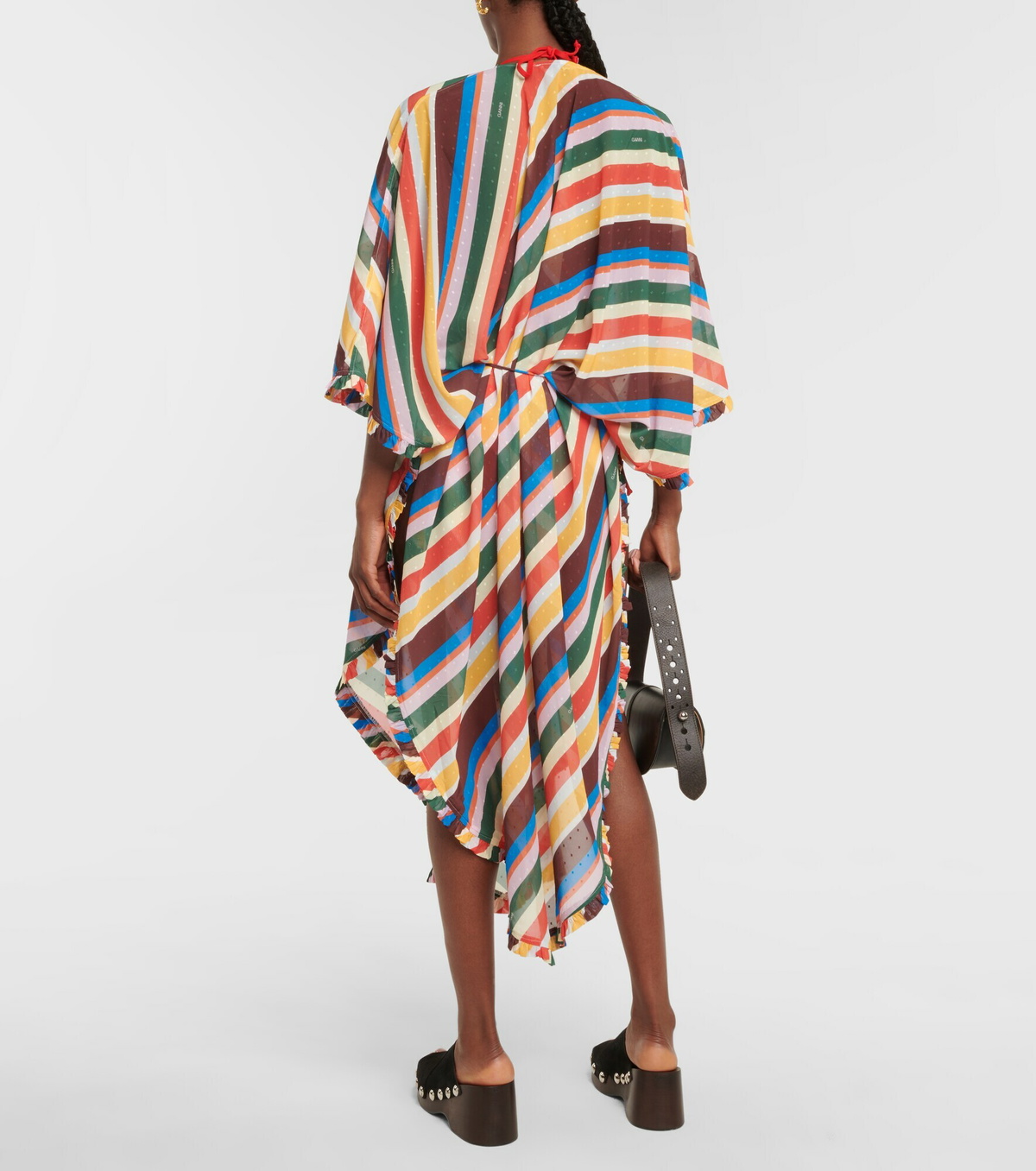 Ganni Striped chiffon maxi dress