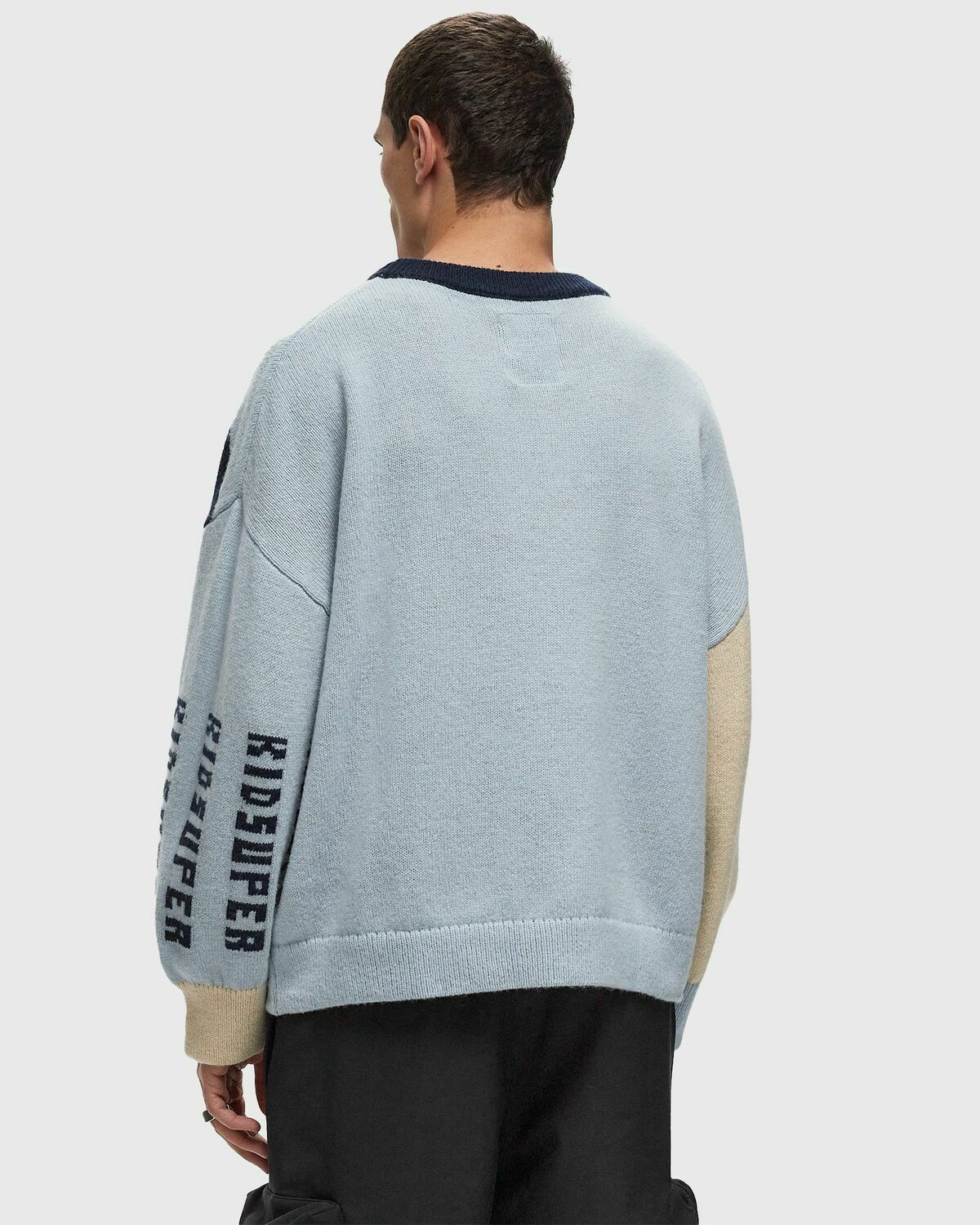 Kid Super Studios Face Boxy Sweater Blue Pullovers
