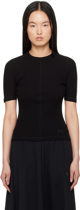 Photo: Y-3 Black Fitted Short Sleeve T-shirt