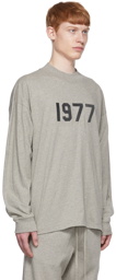 Essentials Gray Cotton Long Sleeve T-Shirt