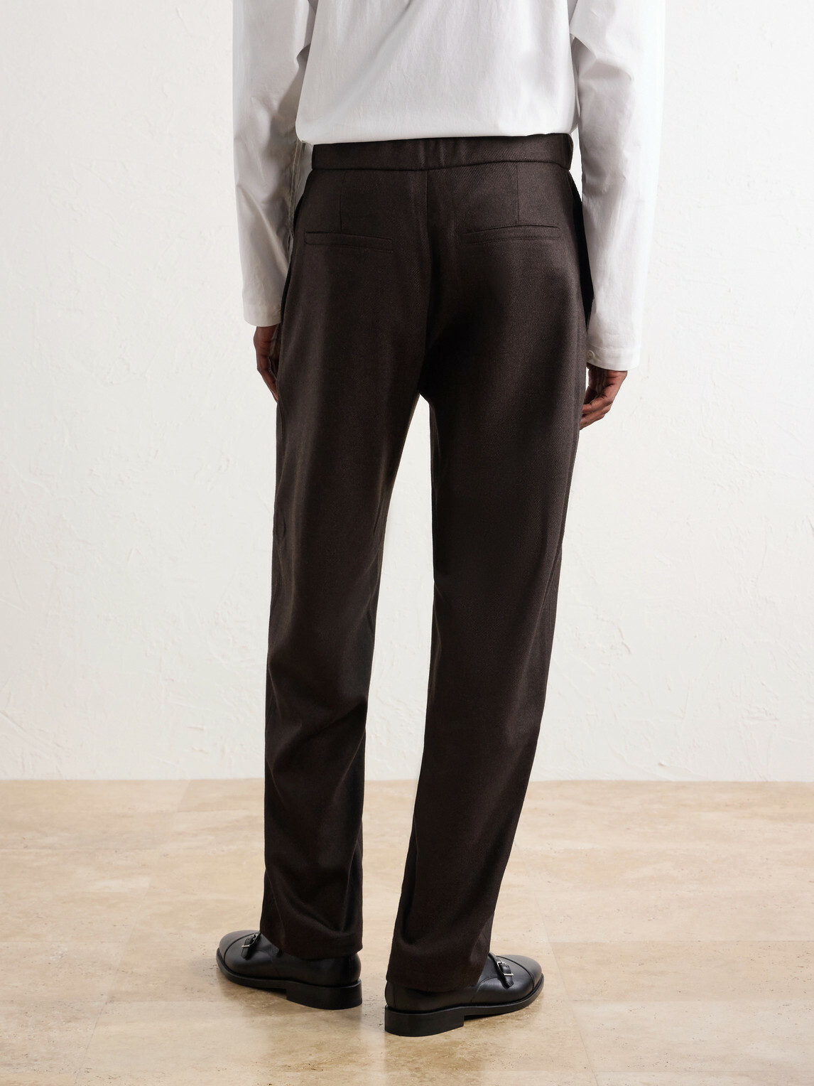 De Bonne Facture - Lounge Straight-Leg Wool Drawstring Trousers - Brown
