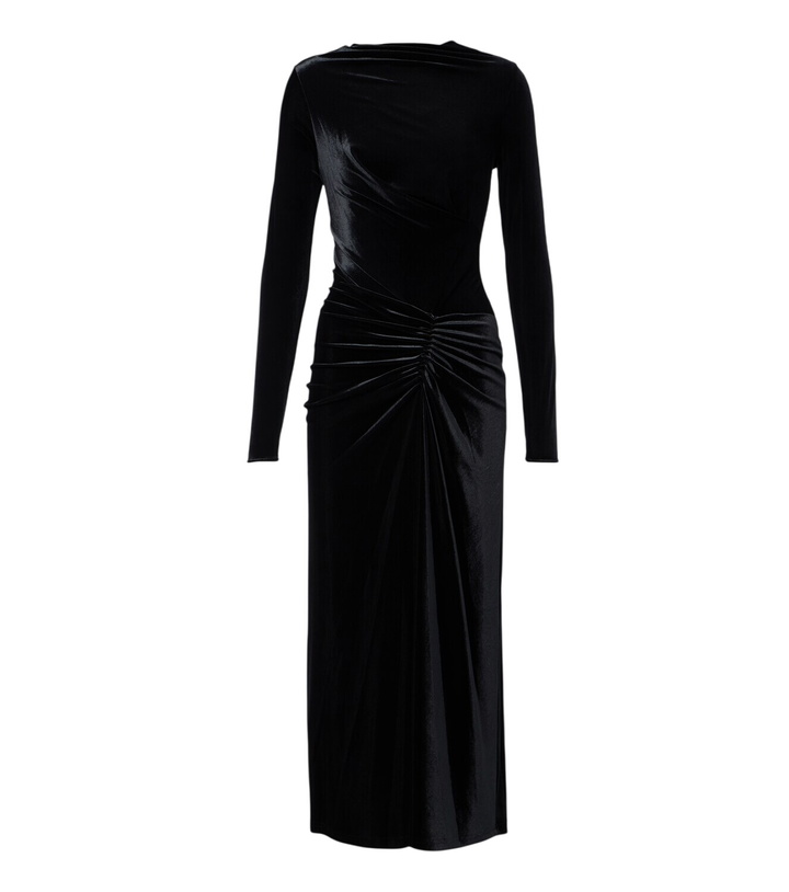 Photo: Simkhai Ferrera gathered velvet midi dress