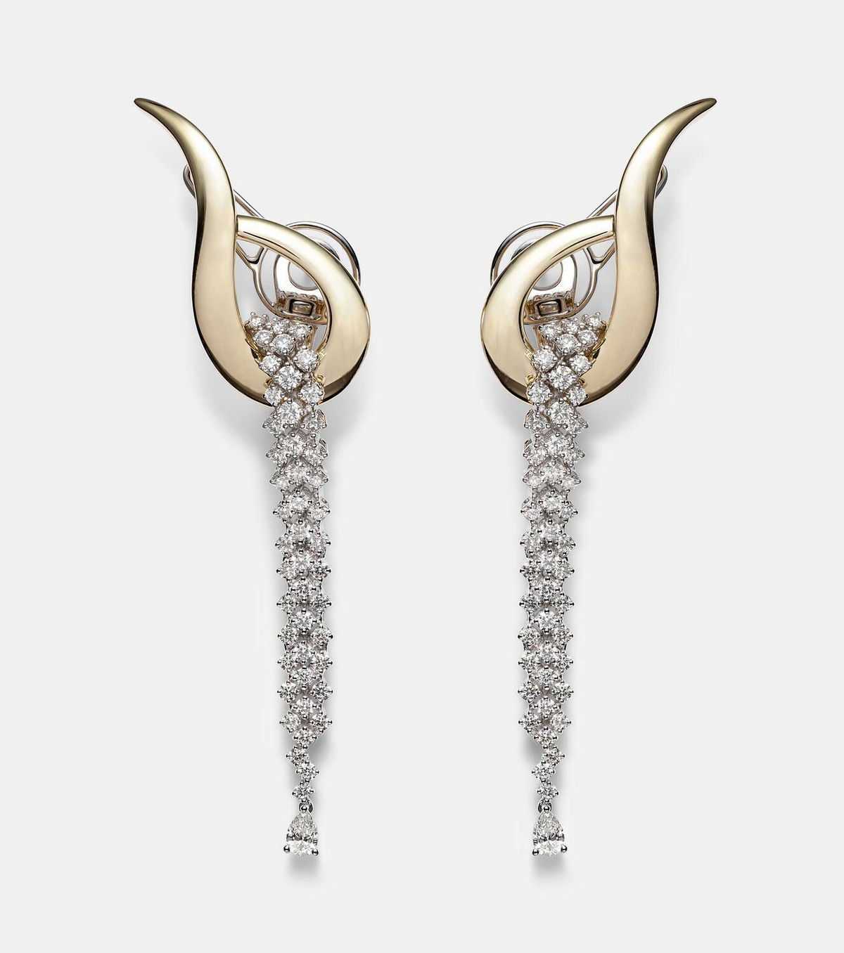 Yeprem Golden Strada 18kt white and yellow gold drop earrings with diamonds