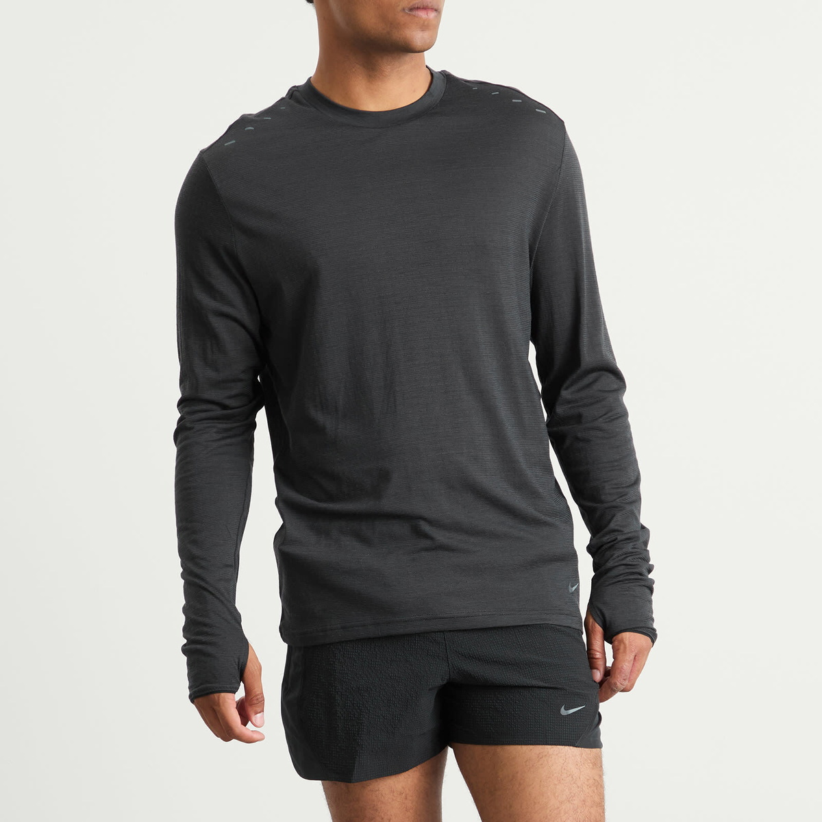 Nike Running Men's Long Sleeve Wool Top in Black/Anthracite