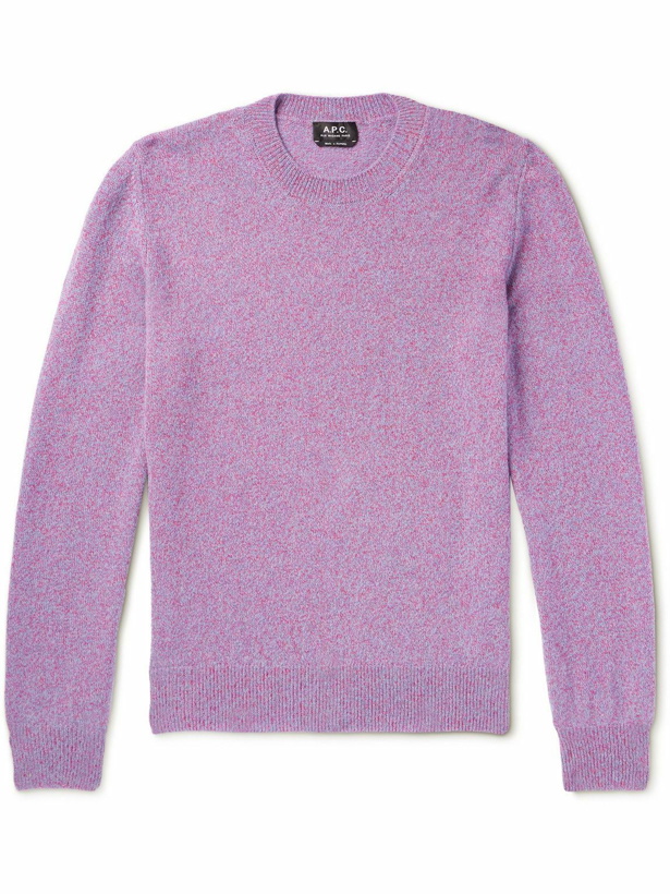 Photo: A.P.C. - Adam Wool and Cotton-Blend Sweater - Purple