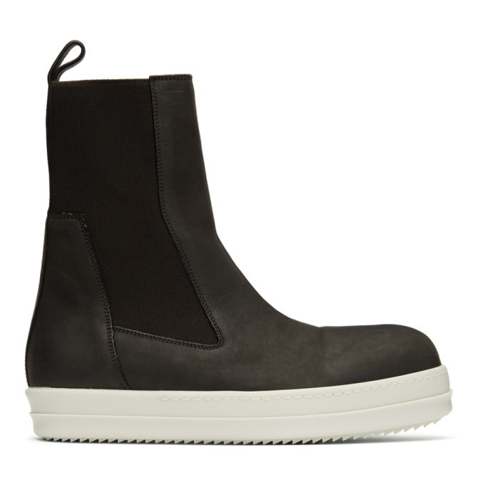 Photo: Rick Owens Brown Bozo Chelsea Boots