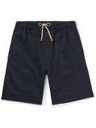 GUCCI - Straight-Leg Logo-Print Cotton-Twill Shorts - Blue