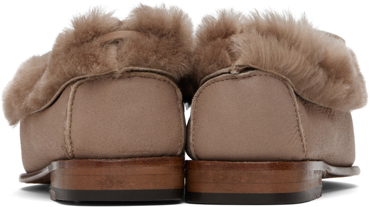 HEREU Taupe Tilla Shearling Loafers