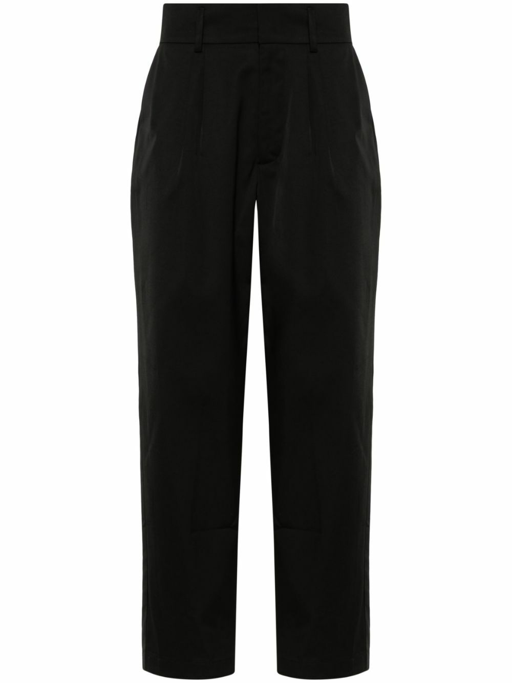 Labrum London Black Tapered-Leg Twill Weave Trousers