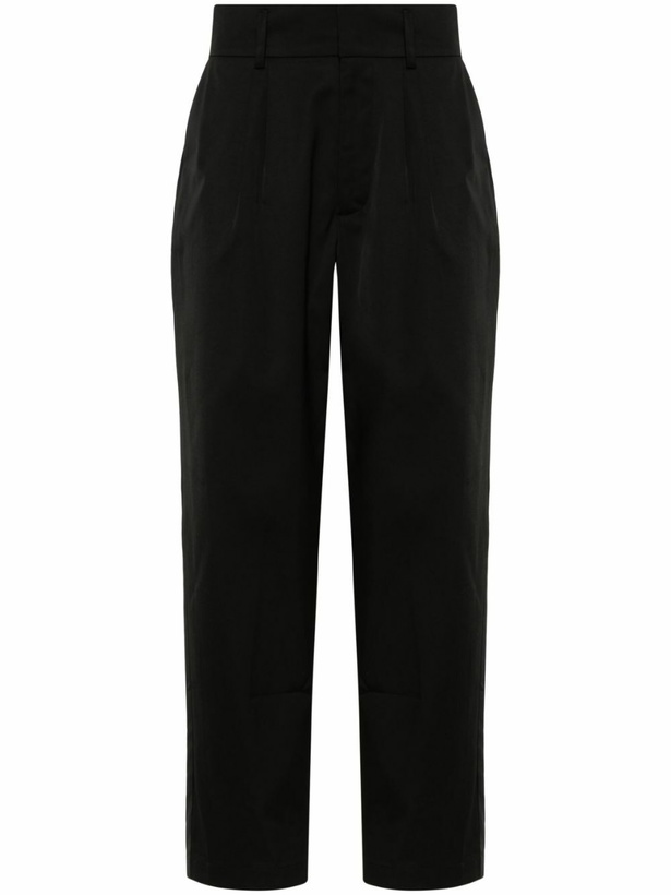 Photo: Labrum London Black Tapered-Leg Twill Weave Trousers