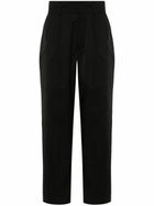 Labrum London Black Tapered-Leg Twill Weave Trousers