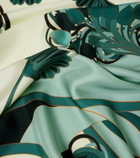 La DoubleJ Fringed printed silk twill scarf