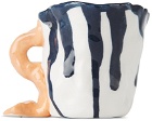 Ottolinger SSENSE Exclusive White & Blue Splatter Coffee Mug