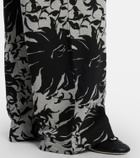 Dries Van Noten Floral pleated cotton jersey sweatpants
