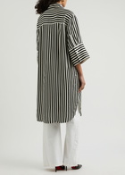 Day Birger ET Mikkelsen Noe Striped Satin Midi Shirt Dress Black