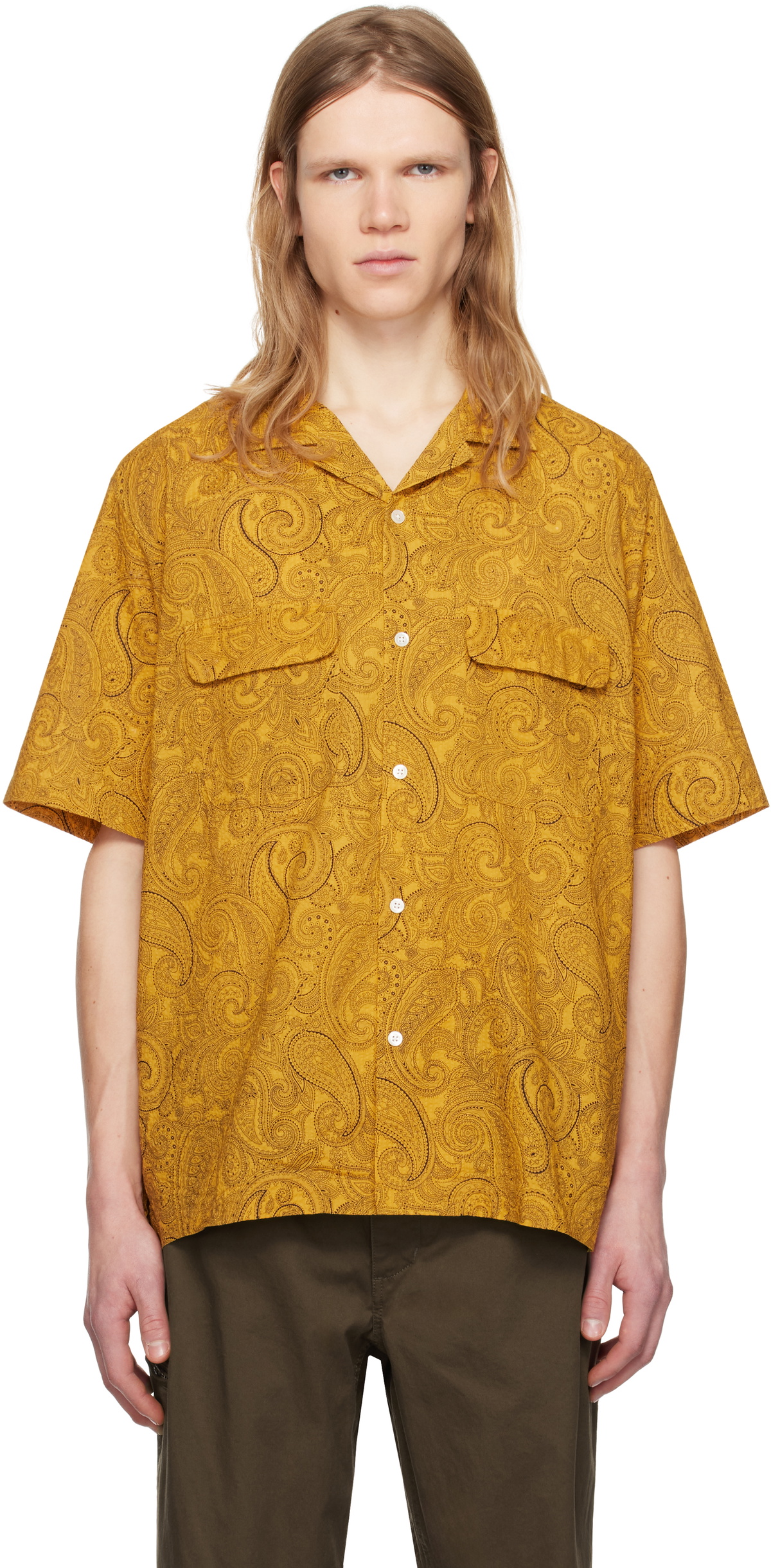 Pilgrim Surf + Supply Yellow Sam Paisley Short Sleeve Shirt