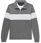 Brunello Cucinelli - Two-Tone Mélange Jersey Half-Zip Sweatshirt - Men - Gray