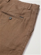 HUGO BOSS - Linen Shorts - Brown