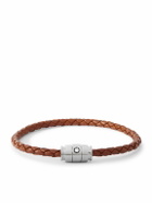 Montblanc - Meisterstück 3-Ring Stainless Steel and Woven Leather Bracelet - Brown