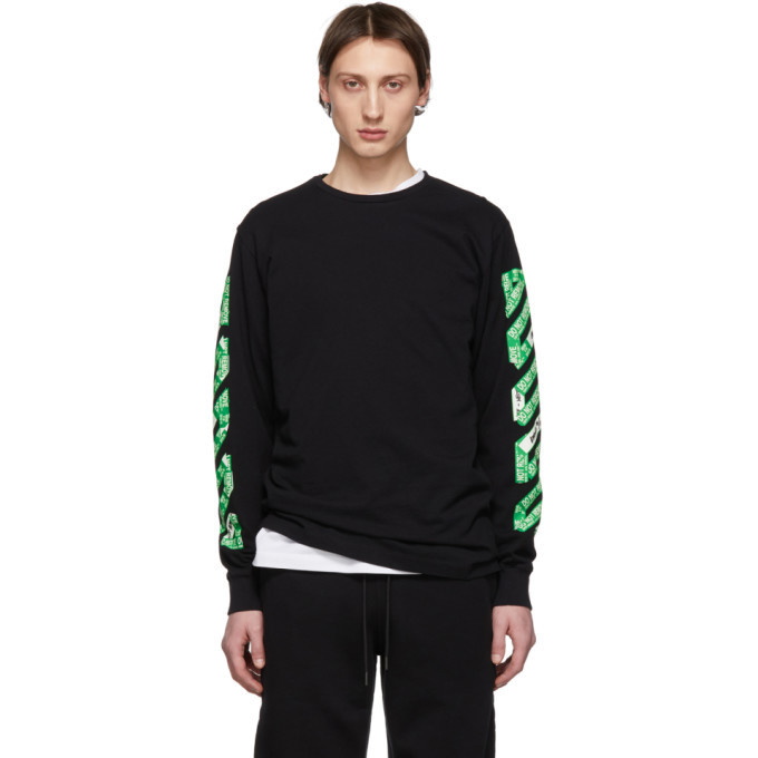 Photo: Off-White SSENSE Exclusive Black Diag Arrows Long Sleeve T-Shirt