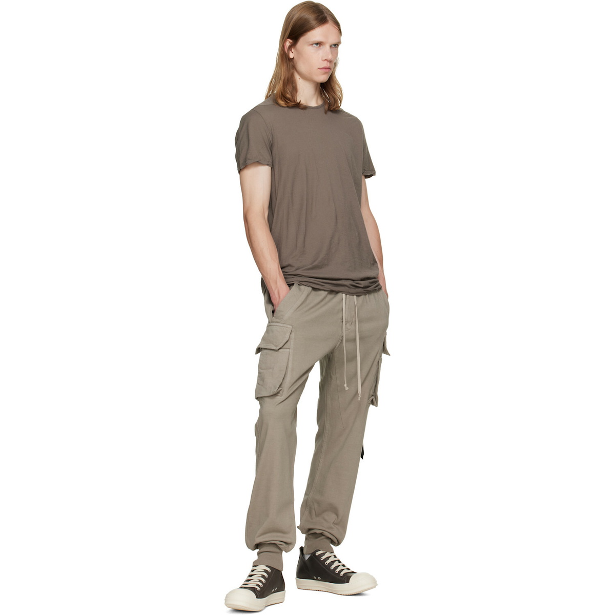 Rick Owens DRKSHDW Taupe Tower Mastodon Cut Sweatpants