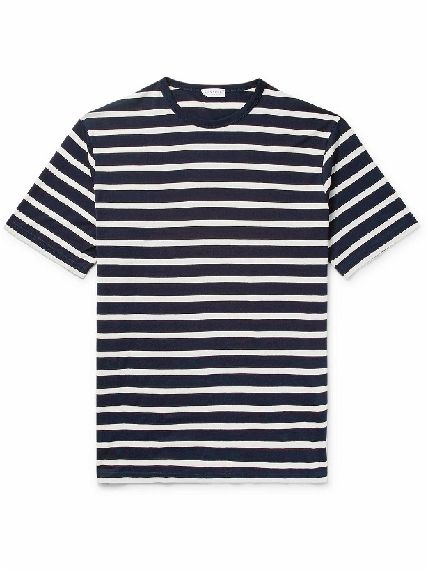 Photo: Sunspel - Striped Cotton-Jersey T-Shirt - Blue