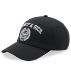 Sporty & Rich Men's Varsity Crest Embroidered Cap in Faded Black/White 