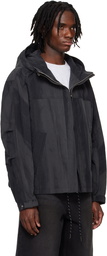 Solid Homme Gray Grunge Hoodie Shell Parka Jacket