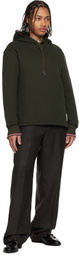 Thom Browne Khaki Loopback Oversized RWB Stripe Hoodie