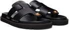Versace Black Leather Sandals