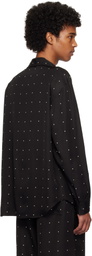 Róhe Black Dotted Loose Camp Collar Shirt