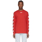 Off-White Red Airport Tape Long Sleeve T-Shirt