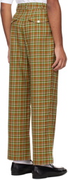 Late Checkout Green Check Trousers