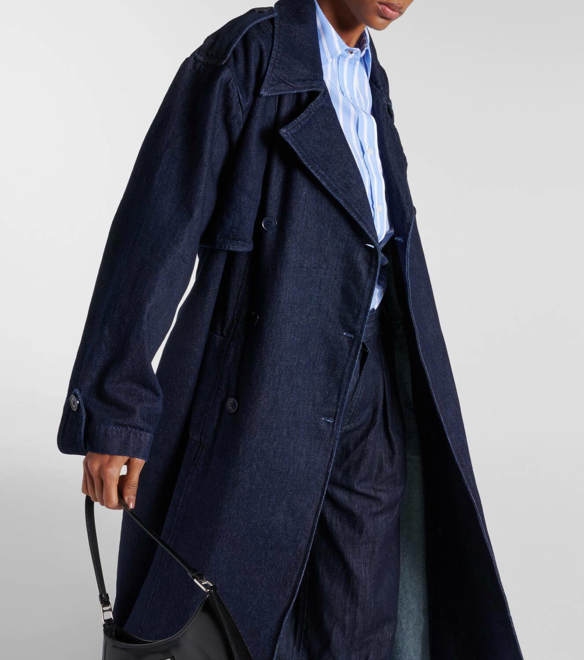 The Frankie Shop Nikola denim trench coat