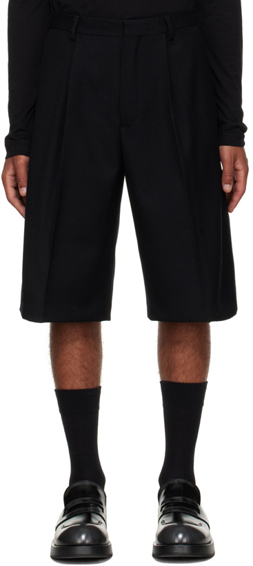 Photo: Dries Van Noten Black Pleated Shorts
