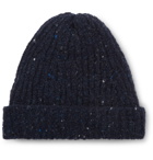 Inis Meáin - Ribbed Donegal Merino Wool and Cashmere-Blend Beanie - Blue