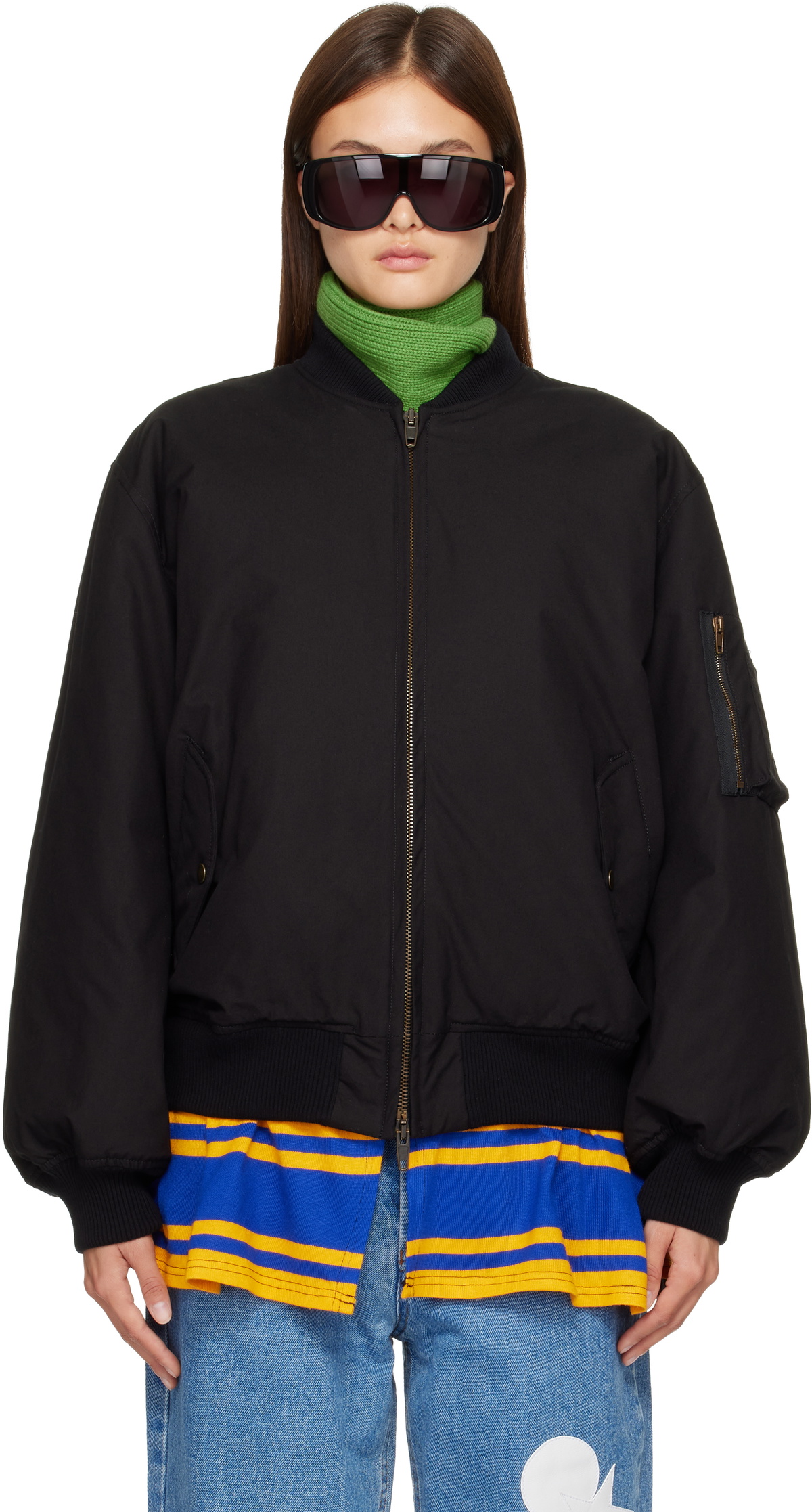 Stefan Cooke Black Rugby Skirt MA-1 Bomber Jacket