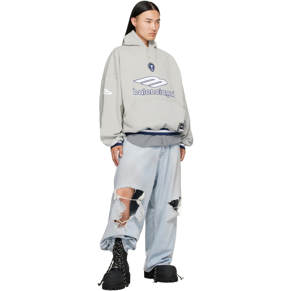 Balenciaga Gray Polo Hoodie