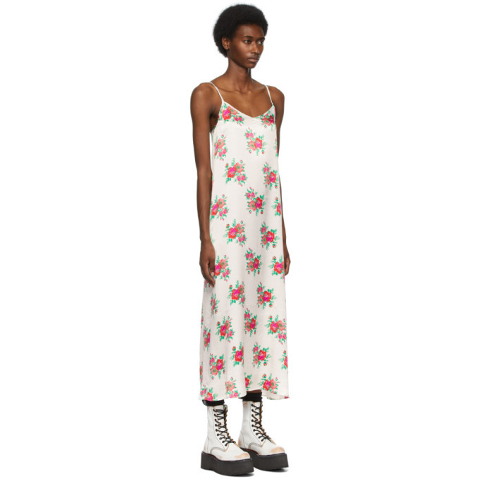 R13 Off White Silk Rose Slip Dress R13