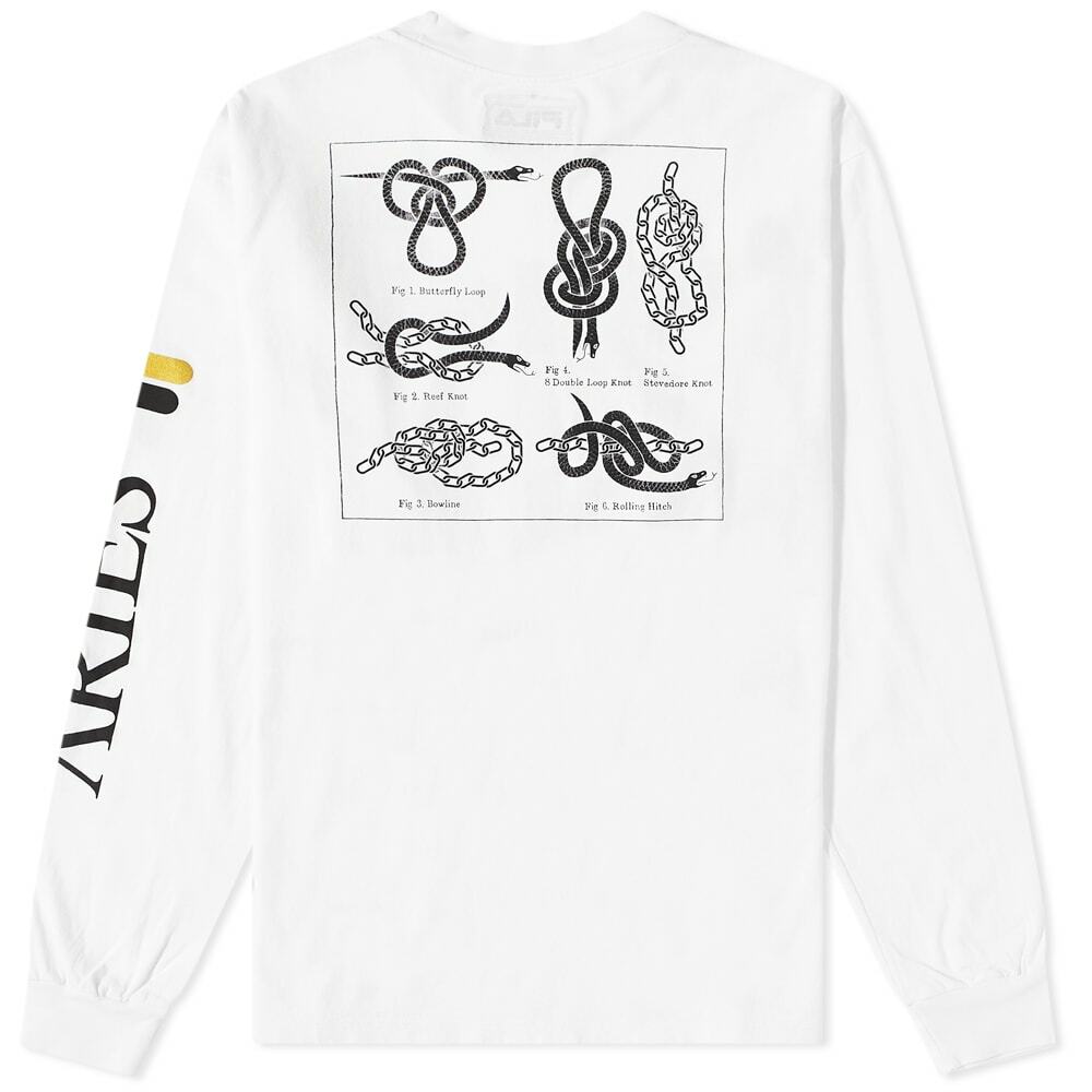 Aries x Fila Long Sleeve Vela Nera Myth T-Shirt in White ARIES