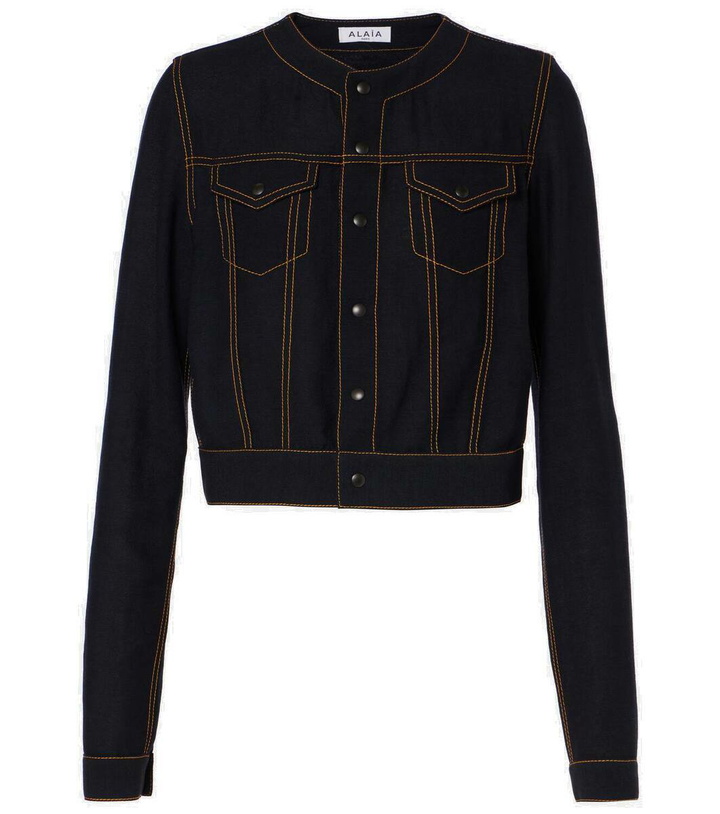 ALAÏA Black Cropped Caban Jacket ALAÏA