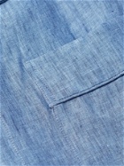 EMMA WILLIS - Linen-Chambray Robe - Blue