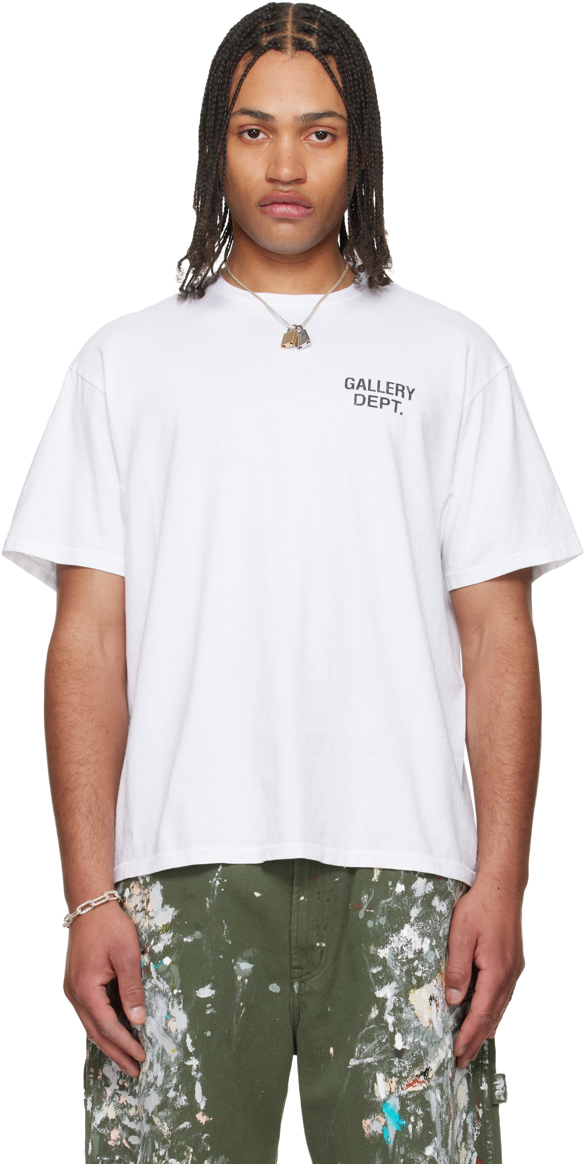 Gallery Dept. White GD Logo Dusty T-shirt