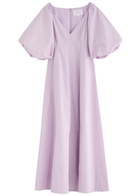 Clea Henderson Panelled Cotton-poplin Maxi Dress Lilac
