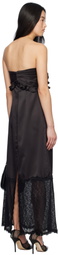 Kika Vargas Black Reed Maxi Dress
