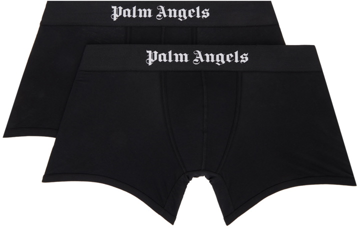 Photo: Palm Angels Two-Pack Black 'Palm Angels' Boxers