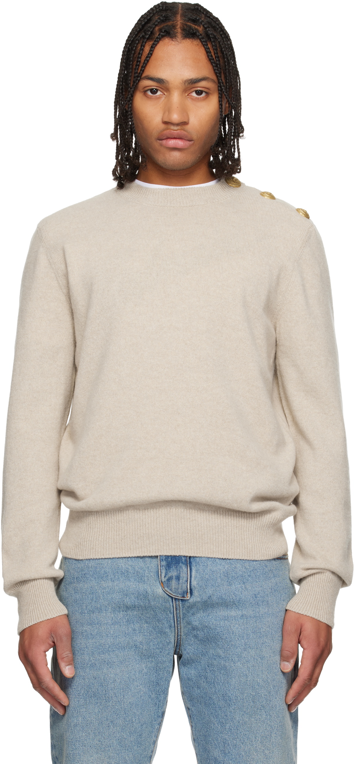 Balmain Beige Eco-Cashmere Sweater