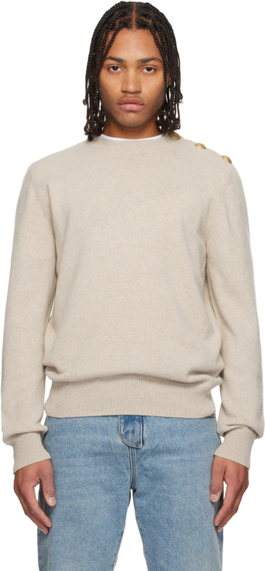 Photo: Balmain Beige Eco-Cashmere Sweater