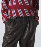 Giorgio Armani Archivio pleated leather straight pants