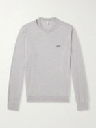 LOEWE - Anagram-Embroidered Wool-Blend Sweater - Gray